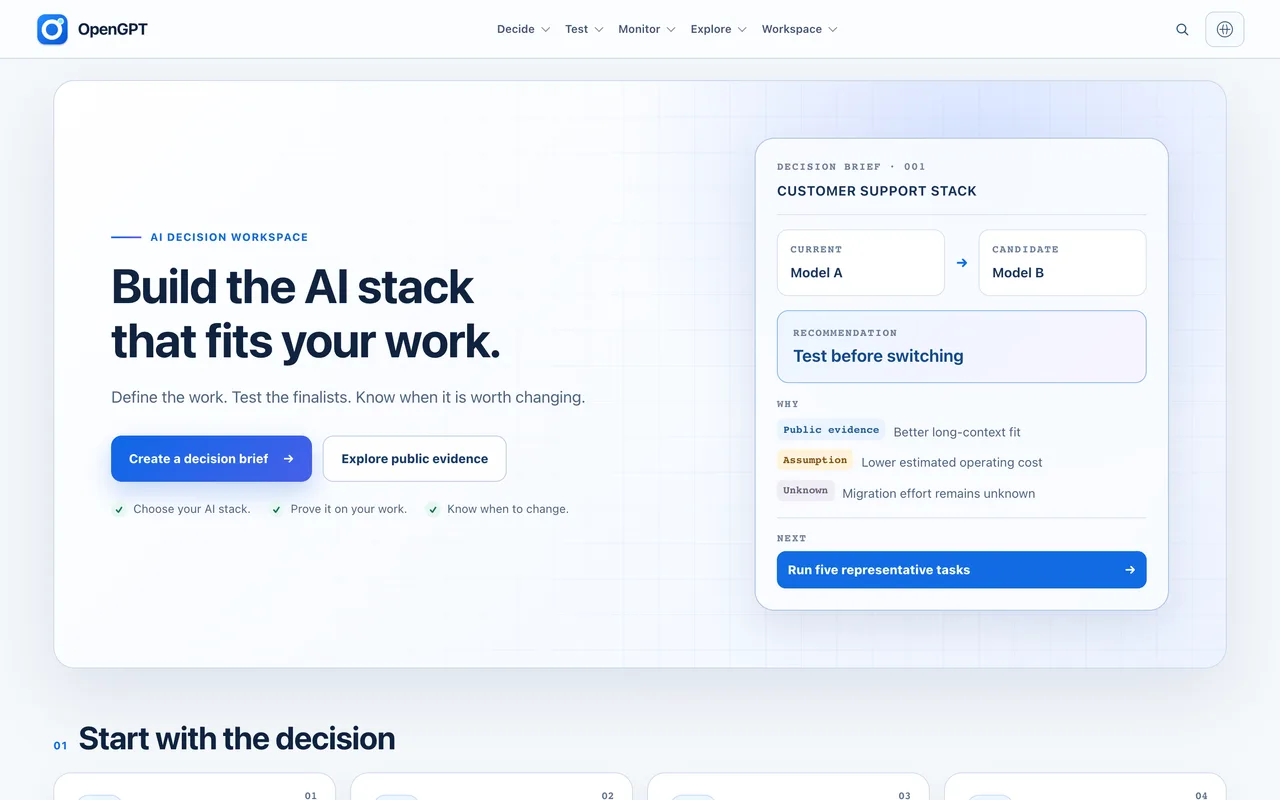 OpenGPT homepage