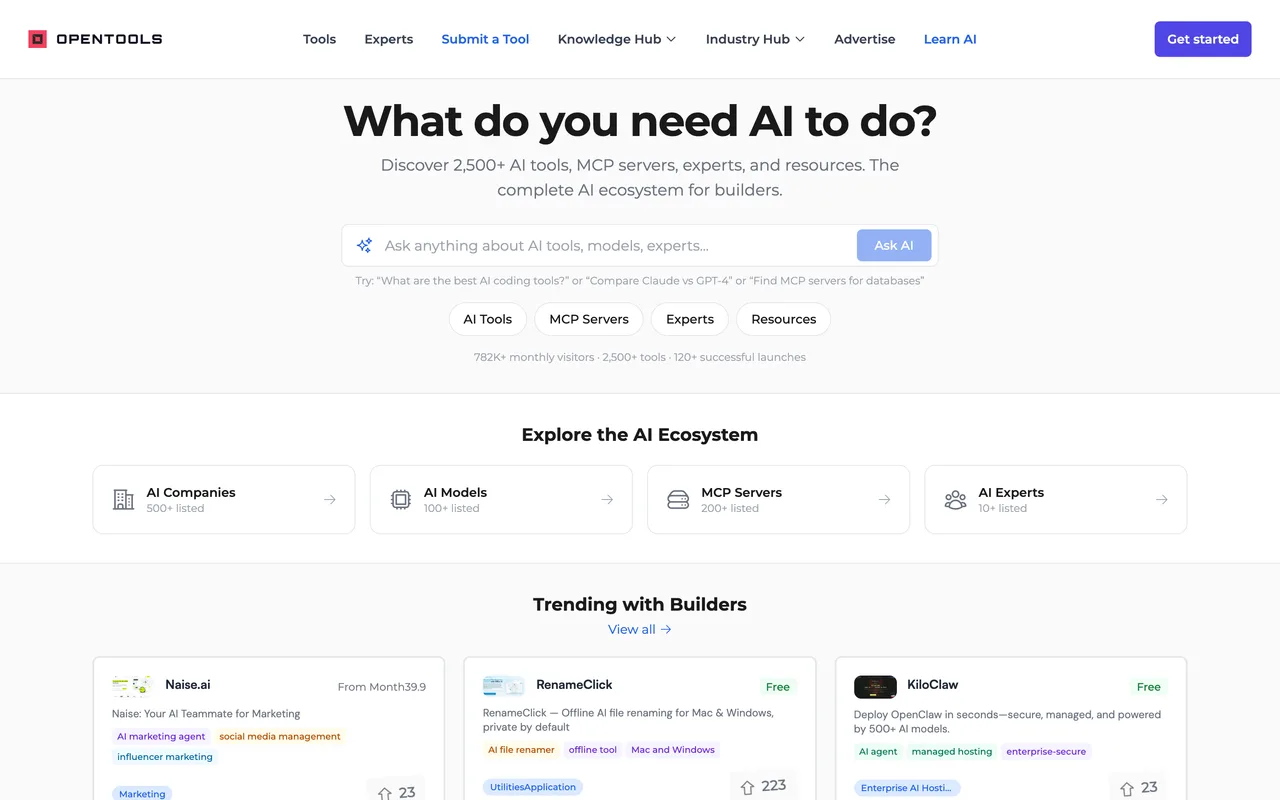 OpenTools homepage