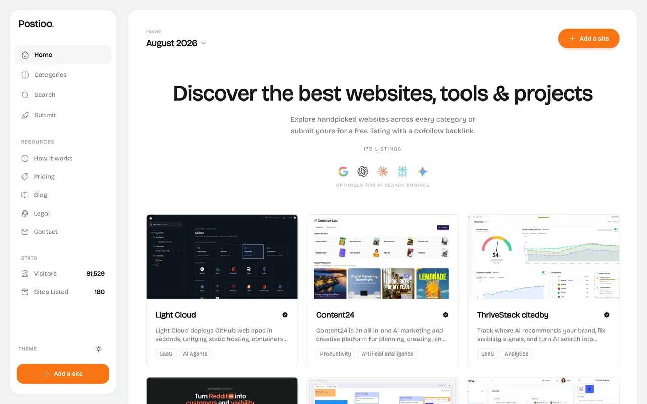 Postioo homepage