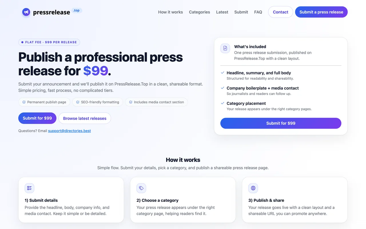 PressRelease.Top homepage