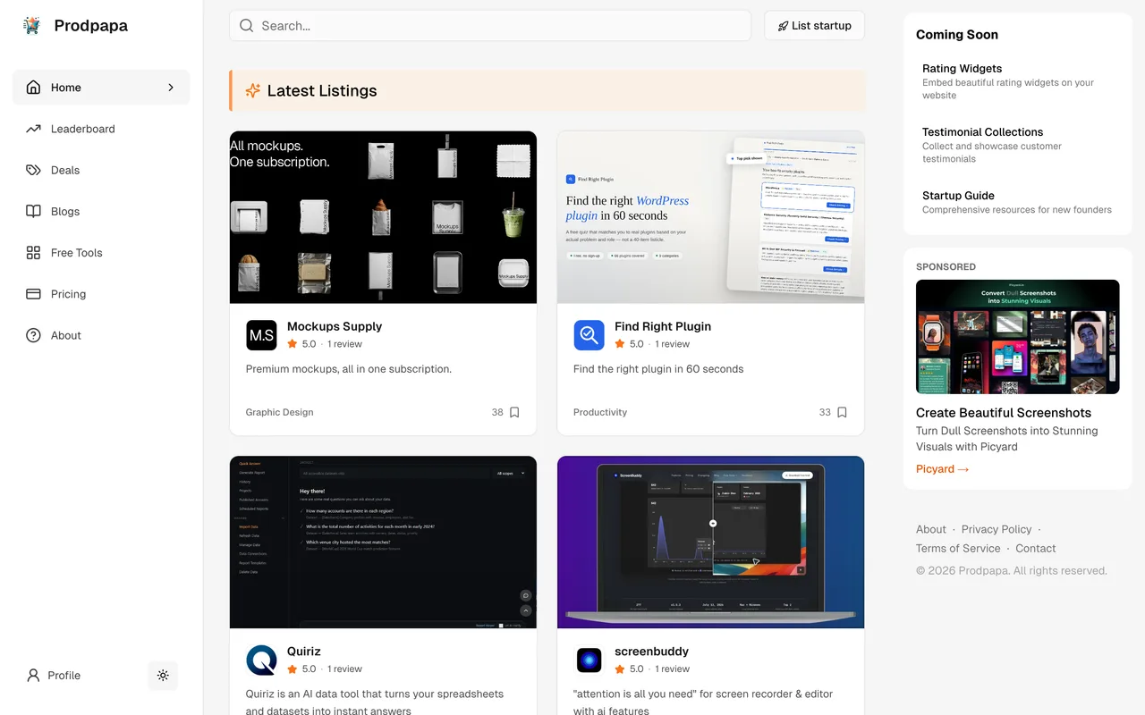 Prodpapa homepage