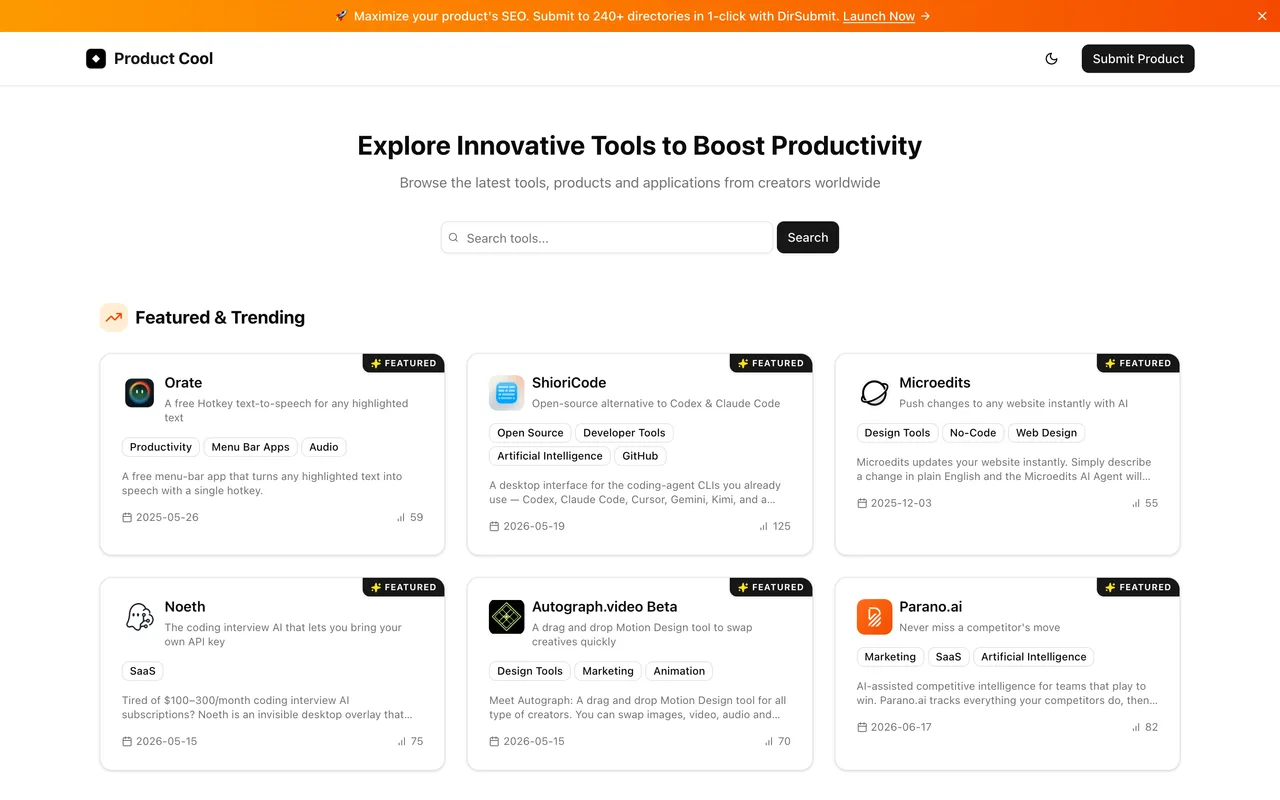 ProductCool homepage