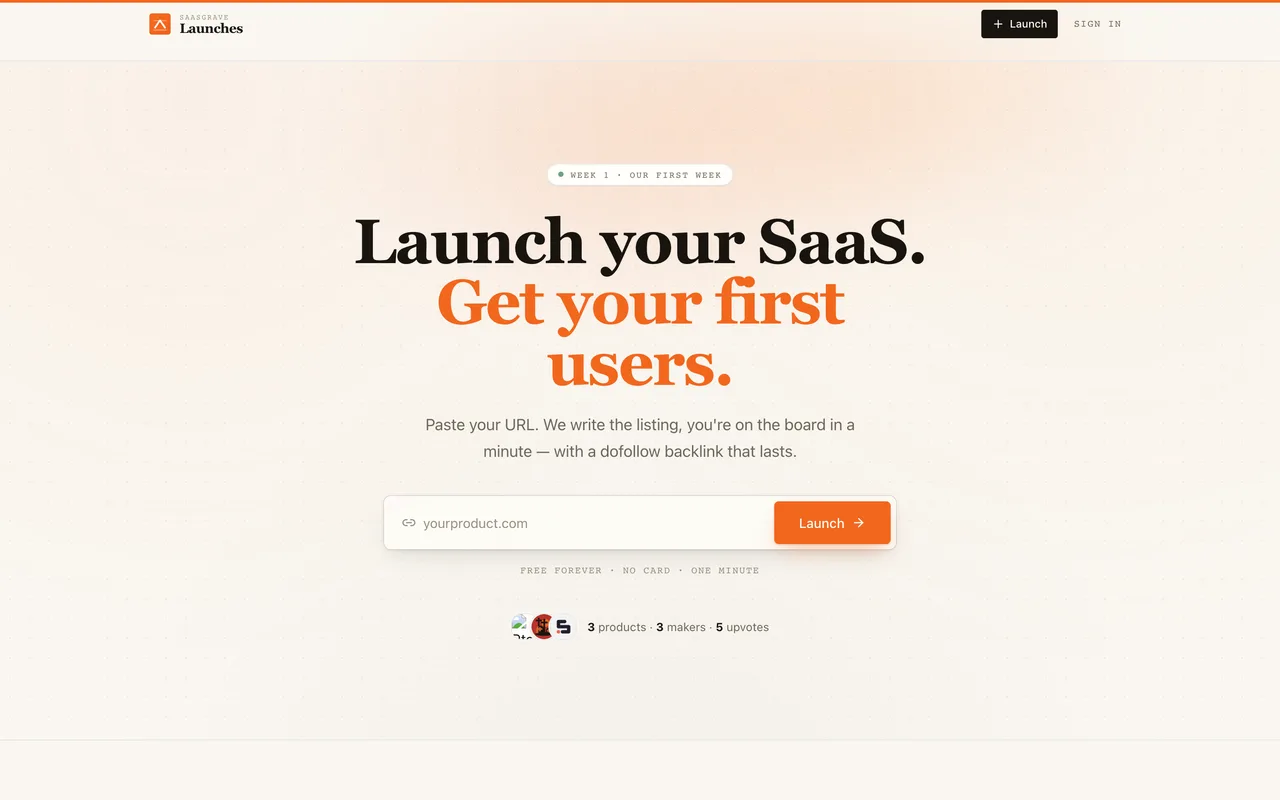 Saasgrave Launches homepage