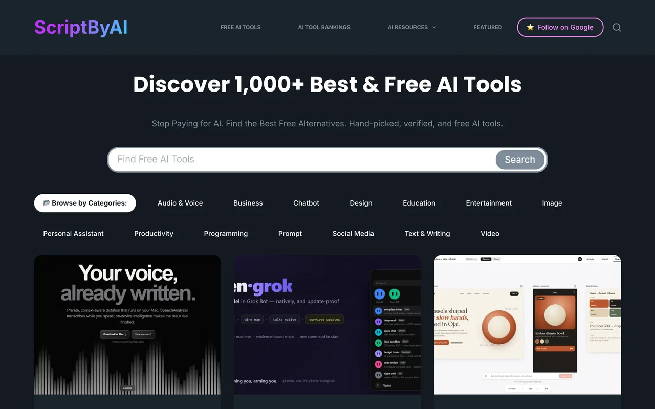 ScriptByAI homepage