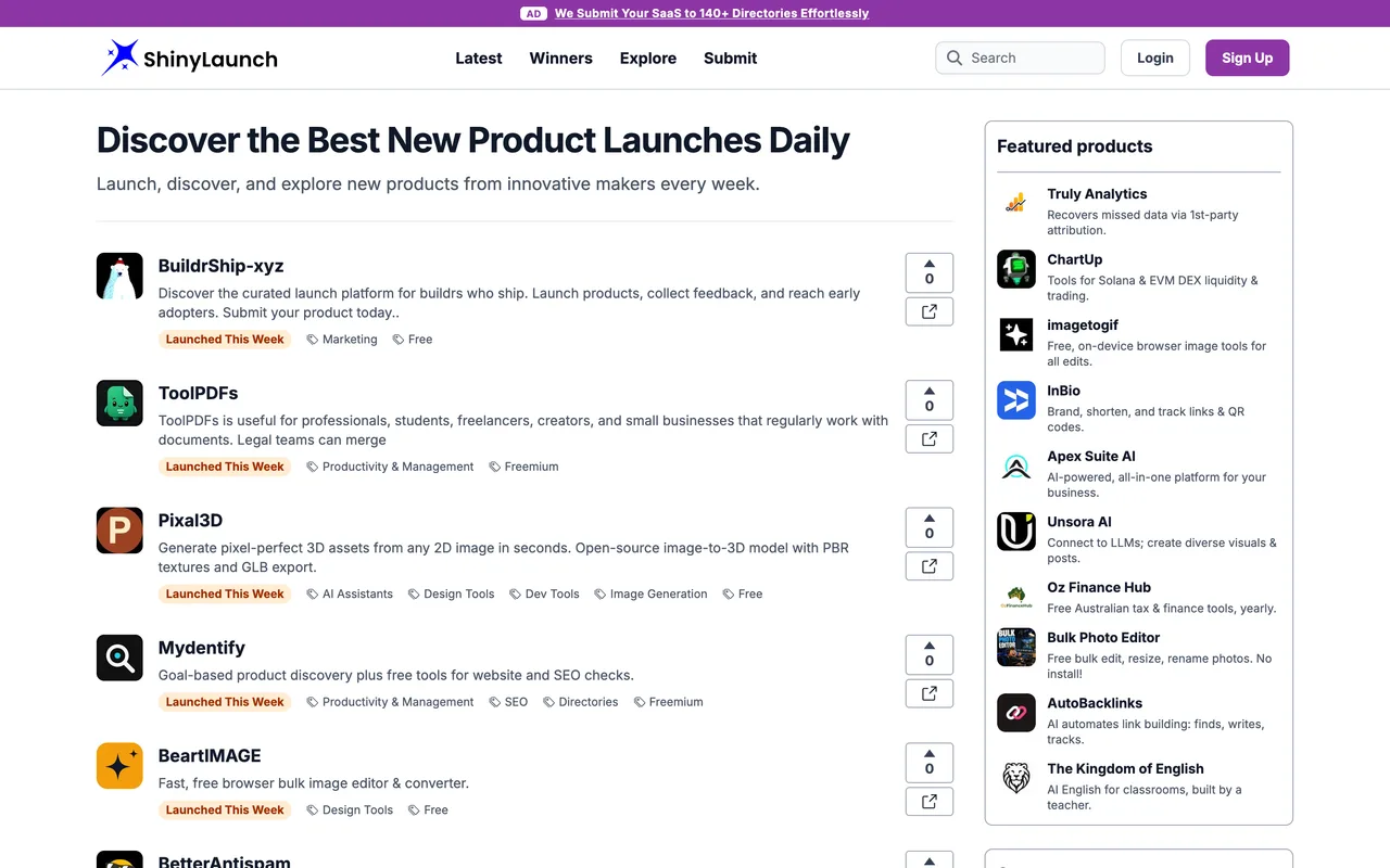 ShinyLaunch homepage