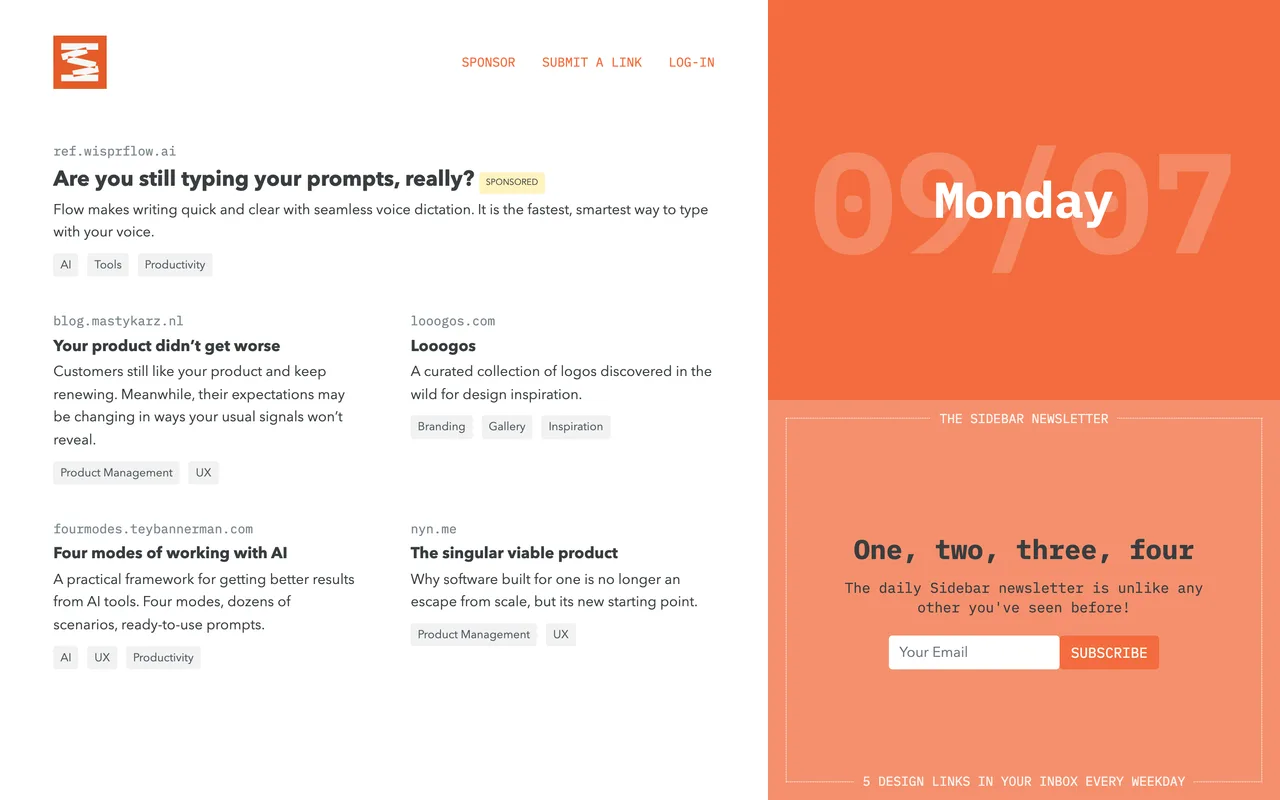 Sidebar homepage