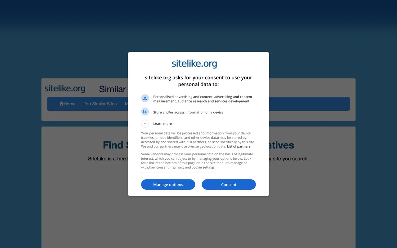 Sitelike homepage