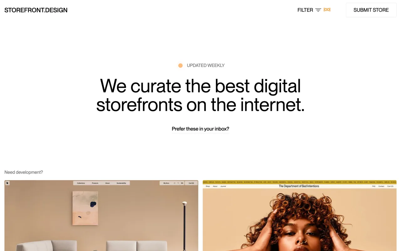 Storefront.Design homepage