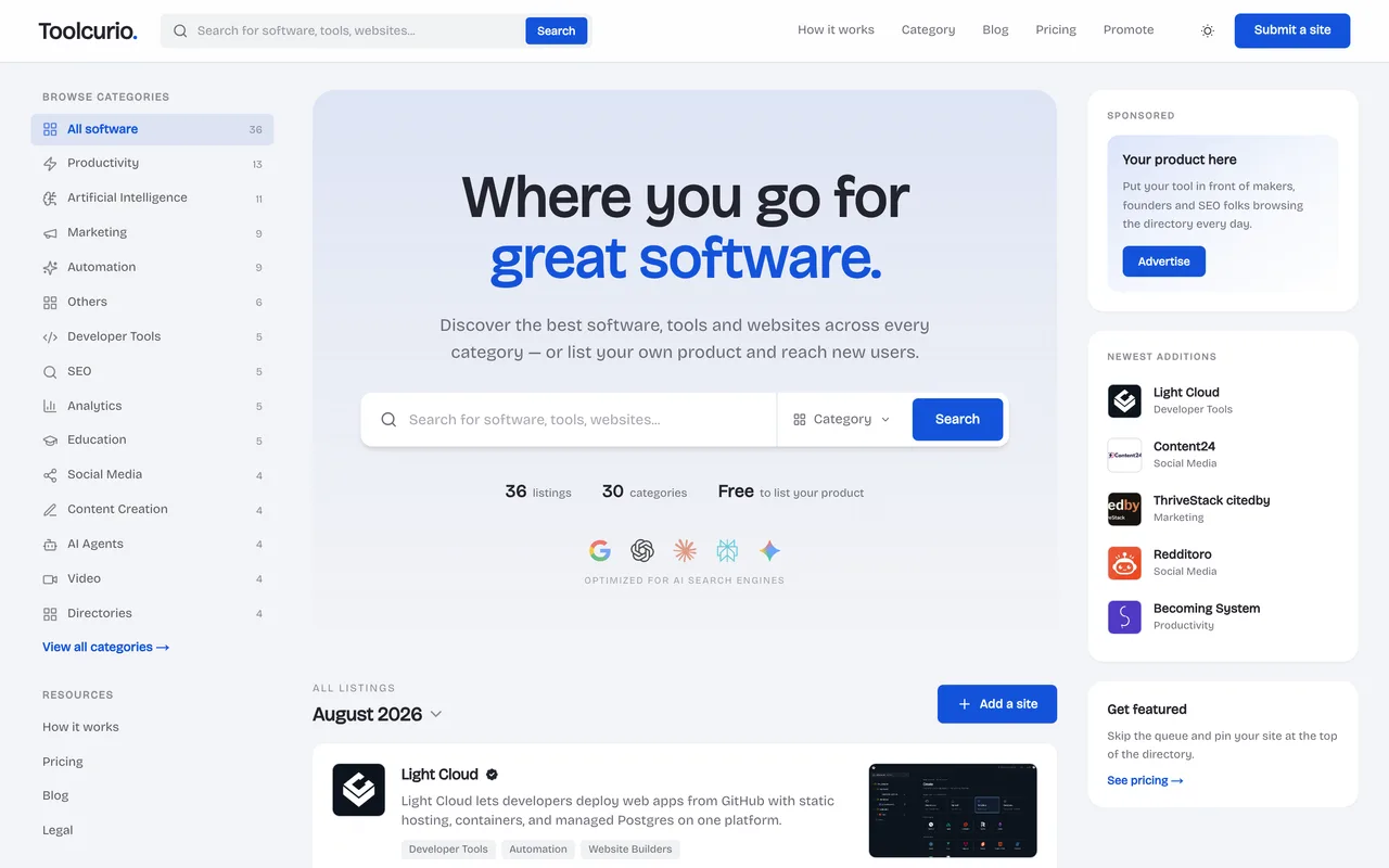 Toolcurio homepage