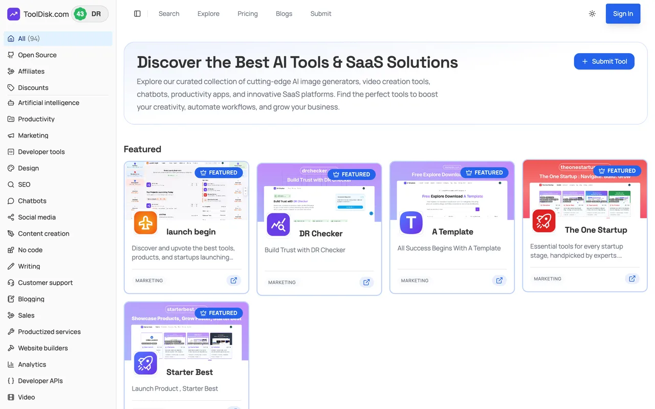 ToolDisk homepage
