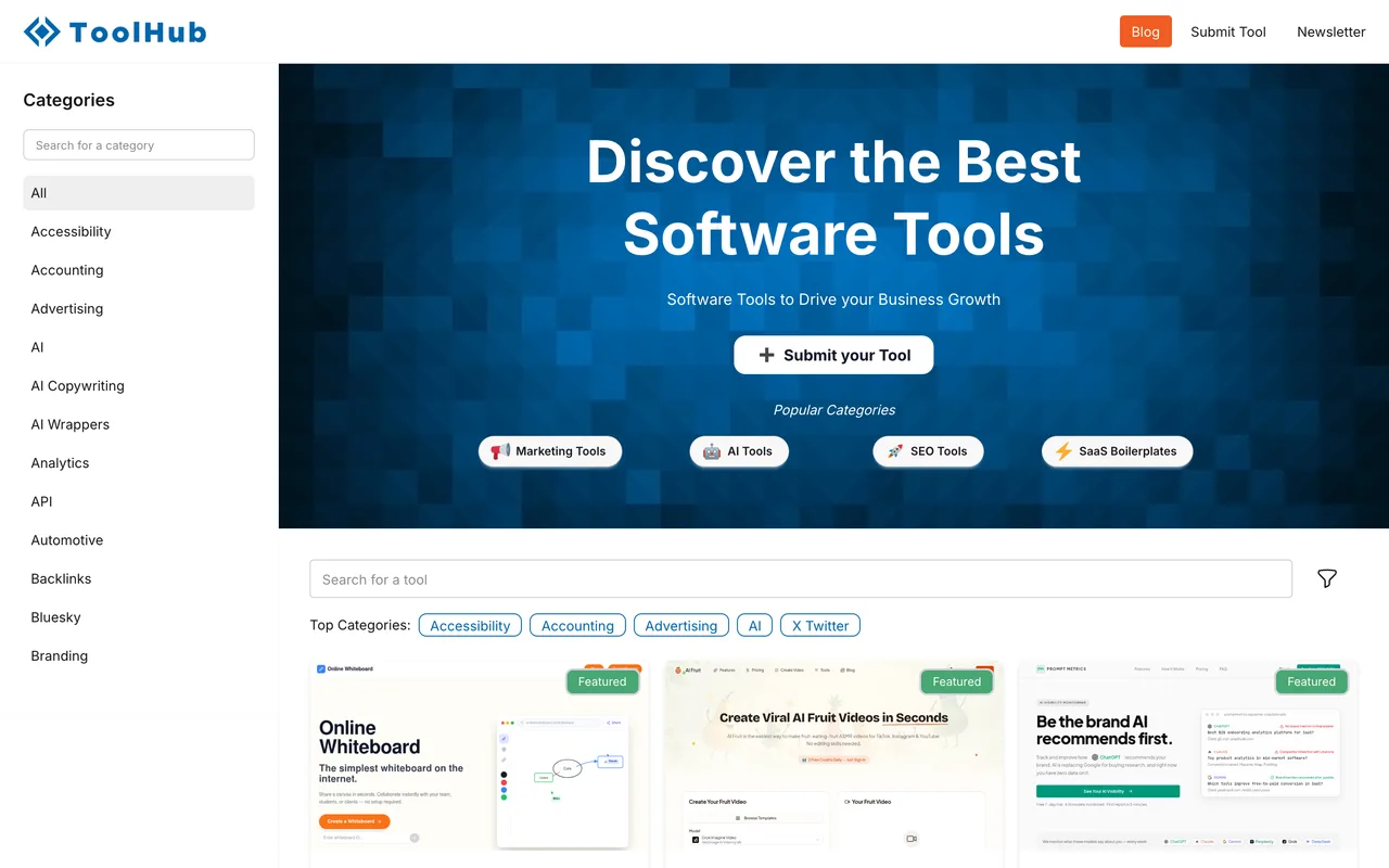 ToolHub homepage