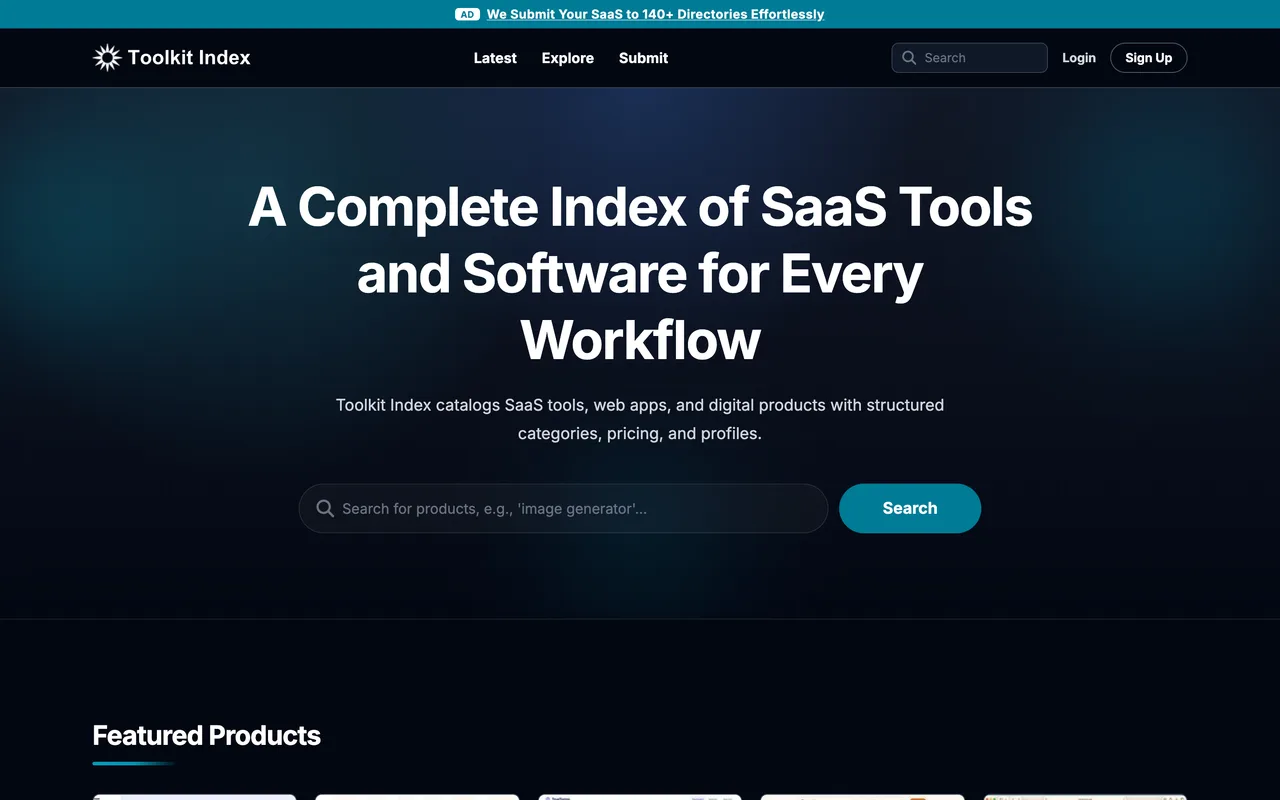 Toolkit Index homepage