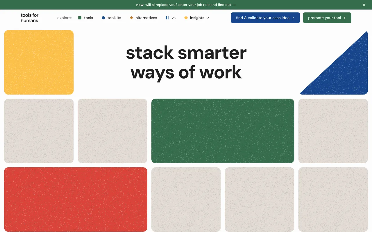 ToolsForHumans homepage