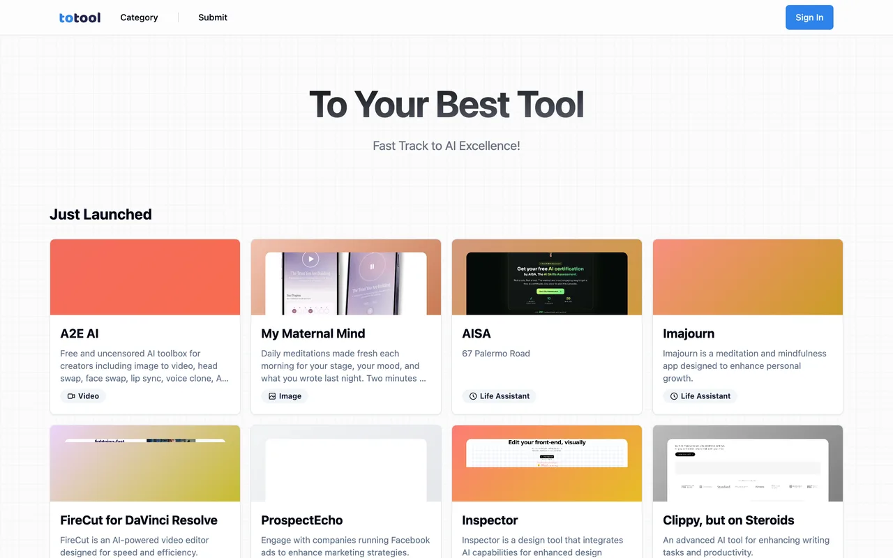 Totool homepage