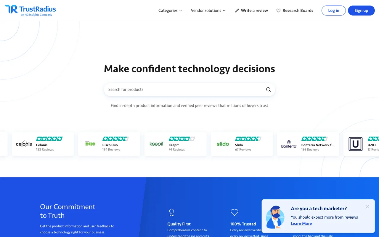 TrustRadius homepage