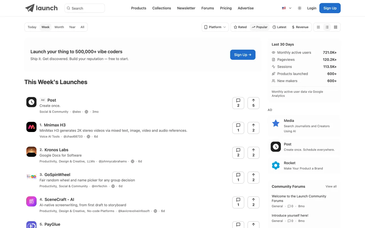 Launch (trylaunch.ai) homepage