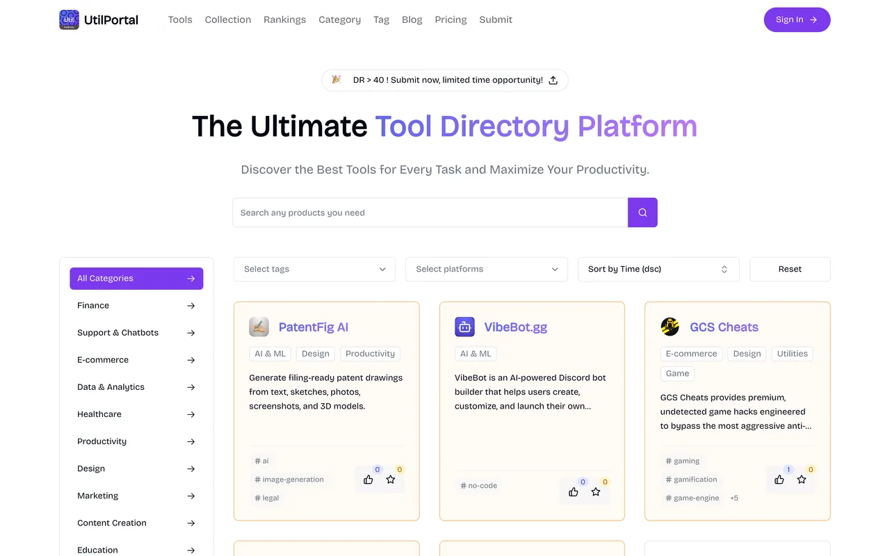 UtilPortal homepage