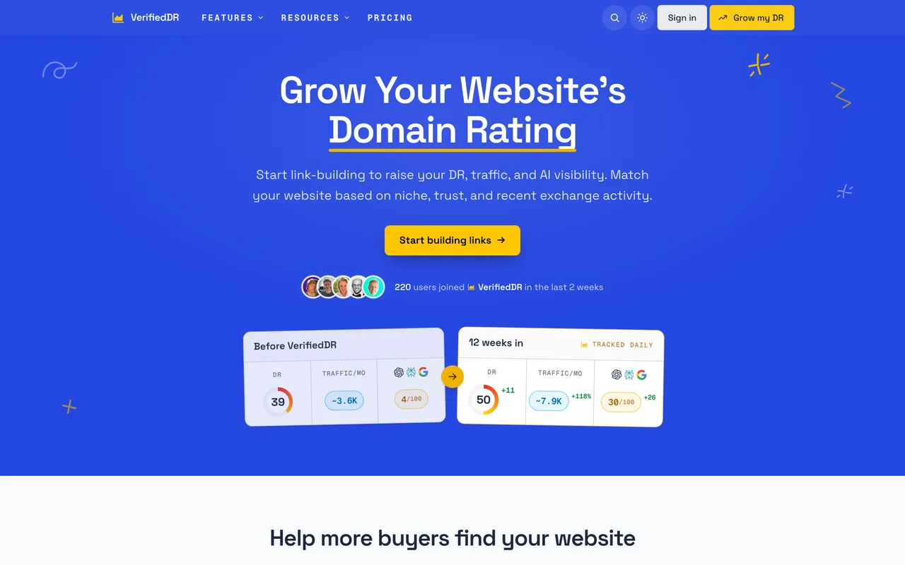 VerifiedDR homepage