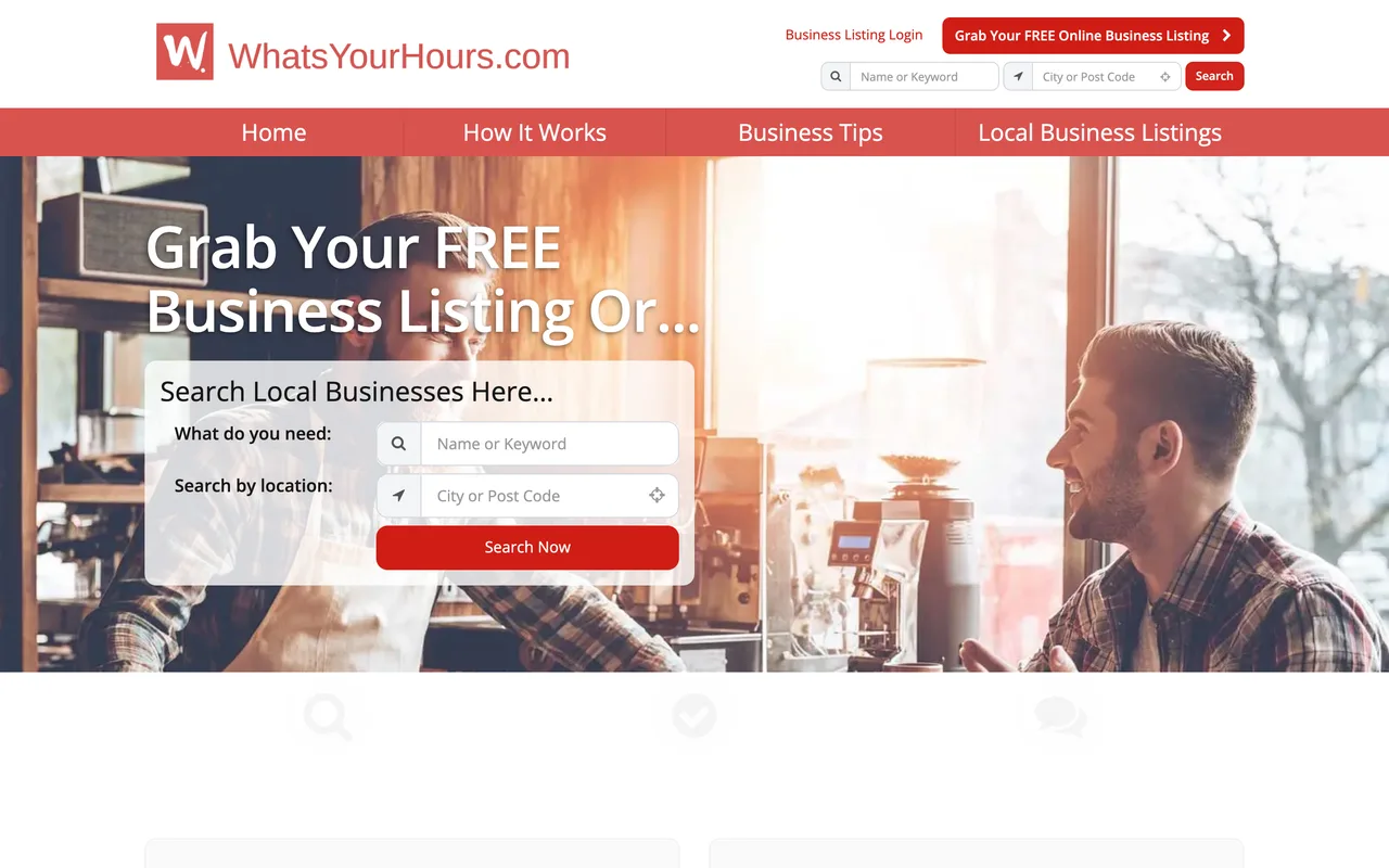 WhatsYourHours homepage